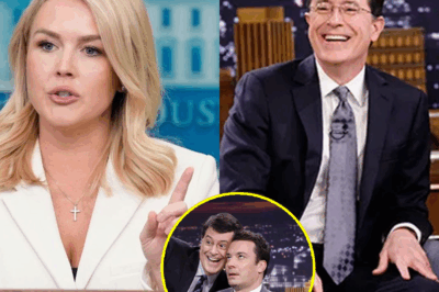 SHOCKING TV SHOWDOWN: Karoline Leavitt Hijacks Stephen Colbert’s Stage in Explosive Clash—Audience Gasped, Segment Cut Short, and TV History Was Made! What Sparked This Unbelievable Confrontation, and Why Did the Show Suddenly End? Get the Inside Scoop on the Drama That Left Viewers Stunned and Social Media in Overdrive!