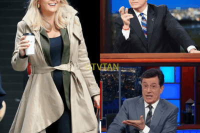 SHOCKING SHOWDOWN: Karoline Leavitt Hijacks Stephen Colbert’s Stage in Fiery Clash—Audience Gasped, Segment Cut Short, and TV History Made! Colbert Left Speechless as Leavitt Turns Comedy Interview into Cultural Confrontation—The Moment That Exposed a Deeper Divide in America’s Media Was This the Night Late-Night TV Lost Control? The Mic-Drop That Left the Studio Silent and the Internet Exploding!