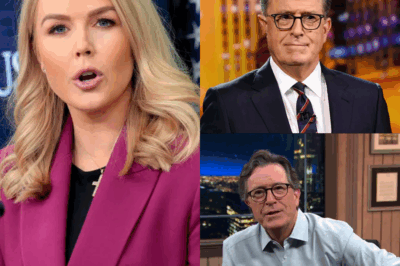 Karoline Leavitt Hijacks Colbert’s Stage in Explosive On-Air Clash—Audience Gasped, Show Abruptly Cut, and TV History Made!