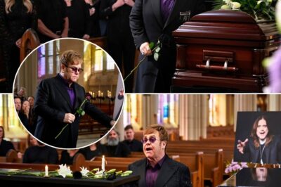 Tears blurred every eye when Elton John whispered, “This was the song he wanted when the lights went out,” and lowered himself at the grand piano. No stage lights. No applause. Just legends in black, a chapel heavy with grief, and one final promise kept. What began as a private goodbye became a haunting, once-in-a-generation farewell — as Goodbye Yellow Brick Road rose like a prayer for the damned. Sharon Osbourne clutched her chest. Jimmy Page bowed his head. Even Slash wiped a tear beneath his glasses. For Ozzy Osbourne — the Prince of Darkness with a heart of gold — it wasn’t just a tribute. It was a vow that his music, and his madness, would never be forgotten