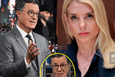 “Stephen Colbert Stunned into Silence After Pam Bondi’s Savage One-Liner on The Late Show – Could This Be the End of His Reign?”