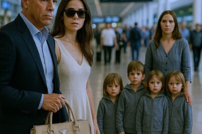 At airport with mistress, billionaire carried her bag! Then his wife arrived holding his quadruplets…