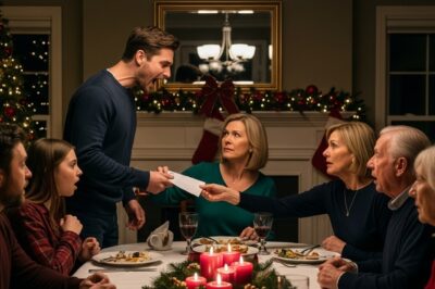On Christmas evening, my son stood and declared, “You are no longer part of this family.” I calmly passed him an envelope and said, “Here’s my gift as we part ways.” The instant they opened it, the noise was deafening.