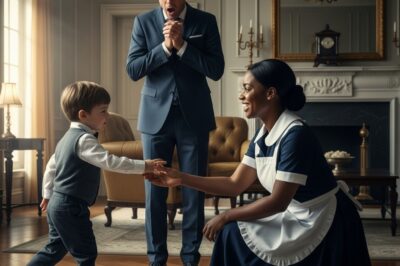 The millionaire’s son, who had never walked, took his first steps after witnessing the astonishing feat of the new black maid