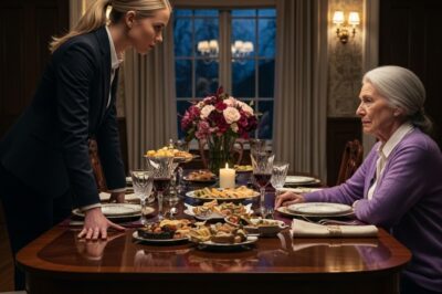 At Thanksgiving dinner, my son’s wife slammed her hand on the table: “Your free ride is over! Pay $2,300 rent or get out of my house!” The room went silent as every relative stared at me. I rose slowly, set down my fork, and spoke five quiet words… words that drained the color from her face in front of everyone.